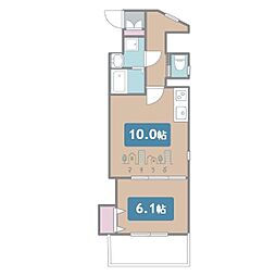 カスタリア志賀本通 1LDKの間取図画像