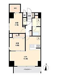 パークフラッツ新栄 2LDKの間取図画像
