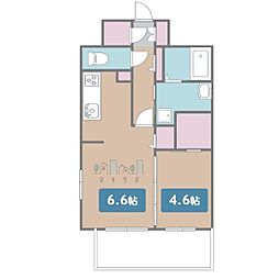 シェソワ東桜 1LDKの間取図画像