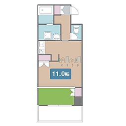 鶴舞ガーデンコート ワンルームの間取図画像