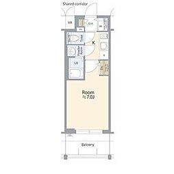 名古屋市北区若葉通1丁目マンション 1Kの間取図画像
