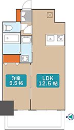 プレサンス新栄アーバンフロー 1LDKの間取図画像