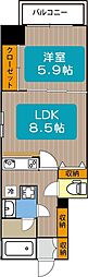 ライブコート泉 1LDKの間取図画像