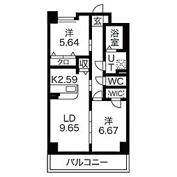 S-FORT鶴舞reale 2LDKの間取図画像