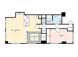 第一シーサイドパレス塩屋 2LDKの間取図画像