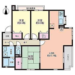 グローバル太秦 3LDKの間取図画像
