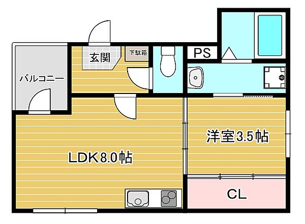 AKハイム 202｜大阪府大阪市大正区泉尾1丁目(賃貸アパート1LDK・2階・30.03㎡)の写真 その2