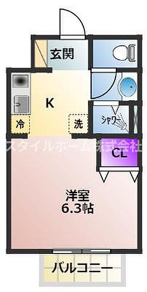 シャルム鈴木 106｜愛知県みよし市黒笹町伊保道(賃貸アパート1K・1階・20.36㎡)の写真 その2