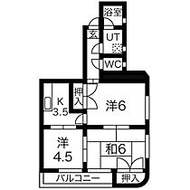 グランドール拳母 5A1 ｜ 愛知県豊田市挙母町3丁目1-1（賃貸マンション3K・5階・43.91㎡） その2