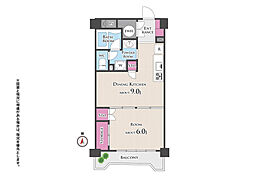 五反野藤やビルライオンズマンション五反野 1DKの間取図画像