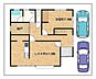 間取り：【区画図】駐車場は約2台停まります。（車種によります。）
