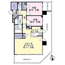 シティタワーズ東京ベイウエストタワー 2LDKの間取図画像