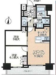 BRANZ錦糸町 2LDKの間取図画像