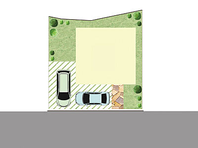 区画図：【区画図】土地面積約130m2(約39.32坪)。前面道路は、幅員約6.0mとゆとりのある広さで、お車の出入庫がスムーズに行えます。参考プラン図もご用意しておりますので、お気軽にお問い合わせください。