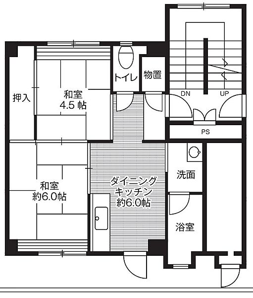 ビレッジハウス馬場2号棟 103｜鳥取県倉吉市馬場町(賃貸マンション2DK・1階・38.06㎡)の写真 その2