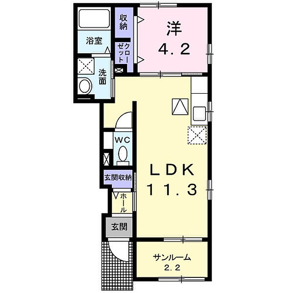 ガーデン・テラス　ＨＡＬ 103｜鳥取県倉吉市東町(賃貸アパート1LDK・1階・41.48㎡)の写真 その2