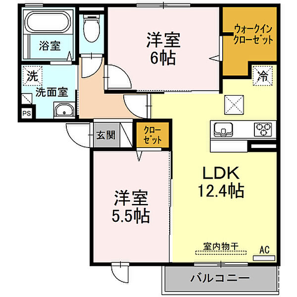 エストレラ 101｜鳥取県倉吉市伊木(賃貸アパート2LDK・1階・57.46㎡)の写真 その2
