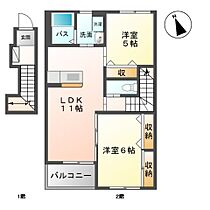 グリーンフィールド 206 ｜ 鳥取県東伯郡琴浦町大字上伊勢（賃貸アパート2LDK・2階・51.90㎡） その2