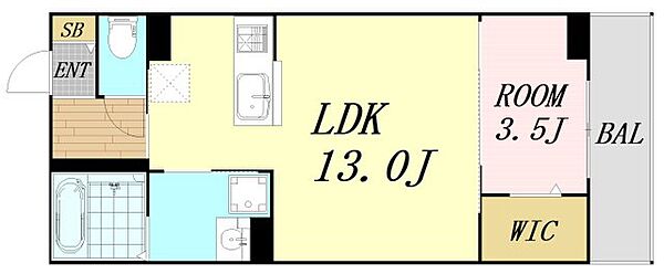 Casa Branche ｜大阪府大阪市北区中崎1丁目(賃貸マンション1LDK・2階・41.07㎡)の写真 その2