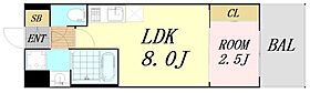 大阪府大阪市淀川区宮原5丁目（賃貸マンション1LDK・8階・26.07㎡） その2