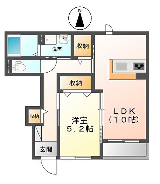 ネオ・セブン ｜栃木県佐野市七軒町(賃貸アパート1LDK・1階・44.35㎡)の写真 その4