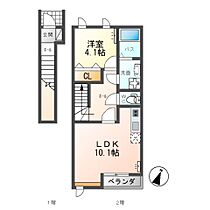 夢風花 202 ｜ 栃木県小山市城西2丁目（賃貸アパート1LDK・2階・41.87㎡） その2