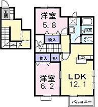 オルゴールＣ 201 ｜ 栃木県佐野市堀米町1625-1（賃貸アパート2LDK・2階・65.64㎡） その2