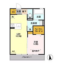 ビオス 203 ｜ 栃木県佐野市浅沼町136（賃貸アパート1LDK・2階・40.07㎡） その2