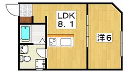 Flower Garden Neyagawa 1LDKの間取図画像