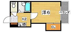 スタジオM 1Kの間取図画像