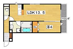 アヴェニール 1LDKの間取図画像