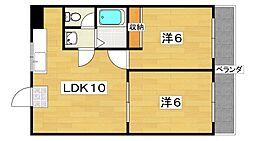 レジデンスエクセレ 2LDKの間取図画像