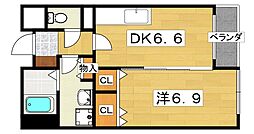 アバンザール香里園 1DKの間取図画像
