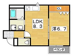 グレートヒルズ六番館 1LDKの間取図画像