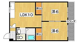ハイクレスト光善寺 2LDKの間取図画像