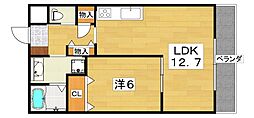 メゾンレヴナ木田町 1LDKの間取図画像