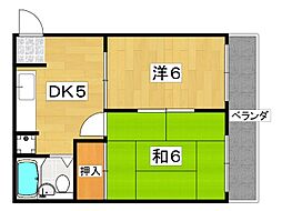 ロイヤルプラザ 2DKの間取図画像
