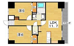M'SPLAZA香里六番館 2LDKの間取図画像