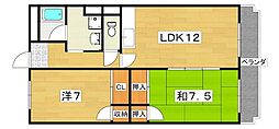 アメニティアルファー館 2LDKの間取図画像