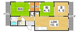 芳園マンション 3LDKの間取図画像