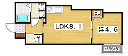 イリスコート香里園 1LDKの間取図画像