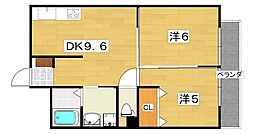 ノーヴァ寝屋川 2DKの間取図画像