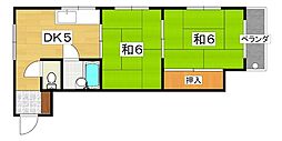 赤田マンション 2DKの間取図画像