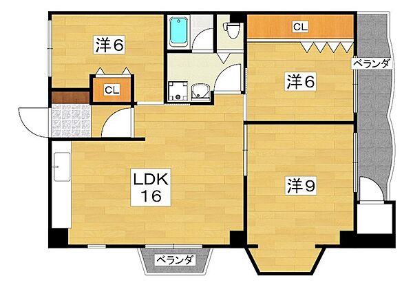 No3香里ニューハイツ ｜大阪府寝屋川市三井南町(賃貸マンション3LDK・6階・77.36㎡)の写真 その2