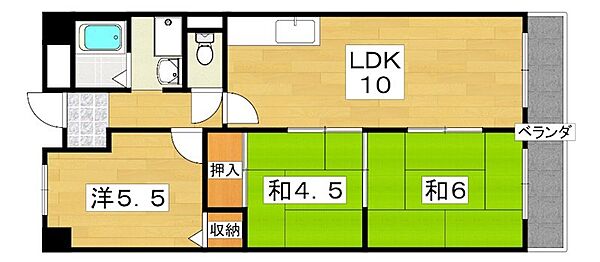 香里園オークヒルズII ｜大阪府寝屋川市寿町(賃貸マンション3LDK・7階・56.22㎡)の写真 その2