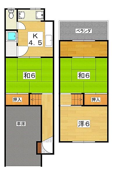 田井町テラスハウス ｜大阪府寝屋川市田井町(賃貸タウンハウス3K・--・51.83㎡)の写真 その2