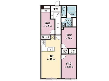 3LDK 間取り