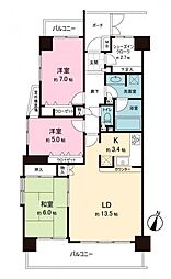 ヒルハイツたまプラーザ 3LDKの間取図画像