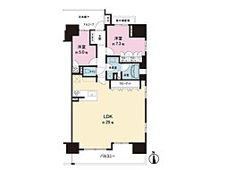 グランスイート本厚木 2LDKの間取図画像
