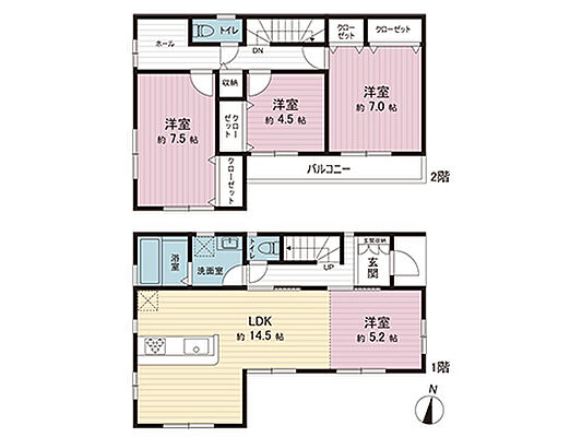 間取り 海老名市門沢橋3丁目 中古戸建